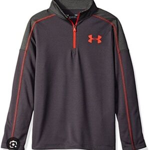 Under Armour Boys Gray and Orangr Qtr Zip